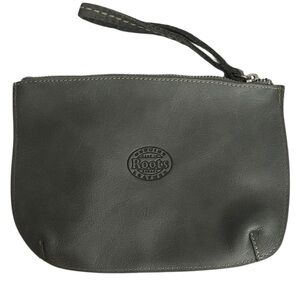 Roots Medium Top  Zip Pouch Tribe Leather Grey